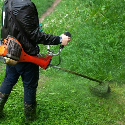 hand mowing